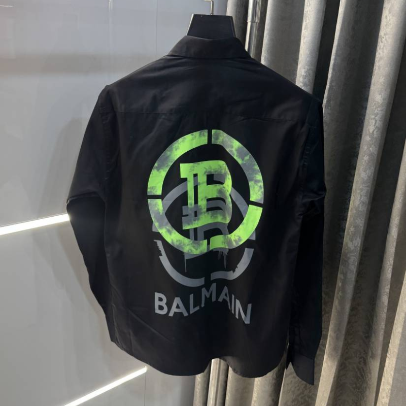 Balmai n Paris Black Green Back Print Premium Classic Shirt 002