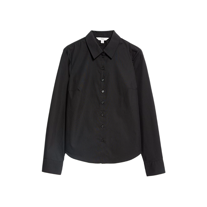 Cotton Rich Fitted Collared Shirt